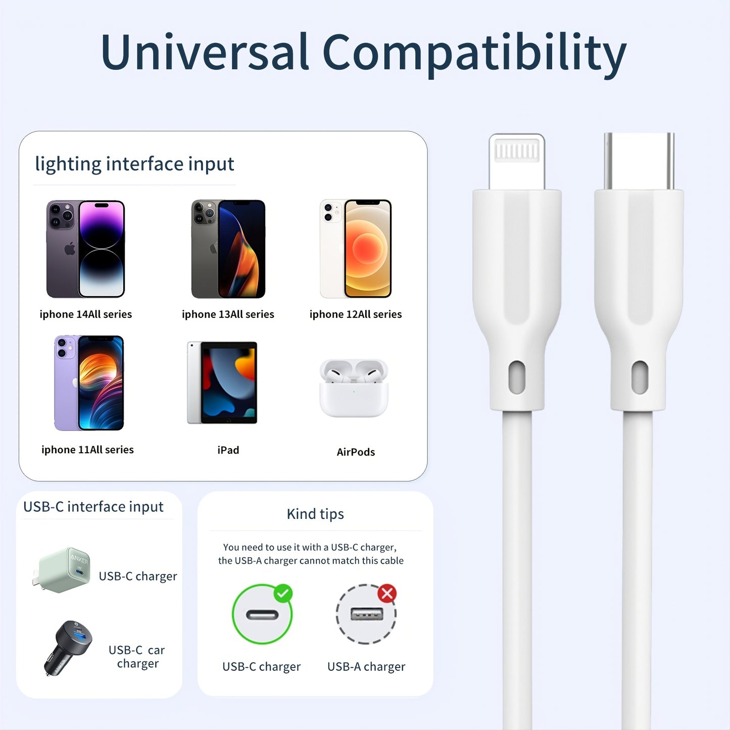 MFi Type-C To Lightning Flash Charging Data Cable