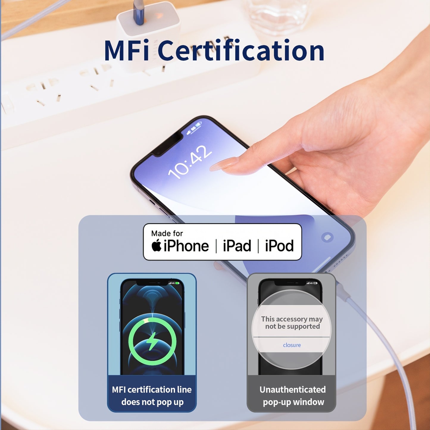 MFi Flash Charging Cable Type-C To Lightning For Apple Charging Cable