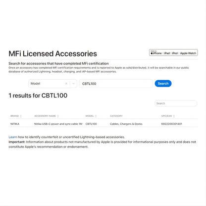 MFi Flash Charging Cable Type-C To Lightning For Apple Charging Cable