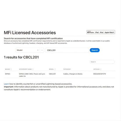 MFi Type-C To Lightning Flash Charging Data Cable