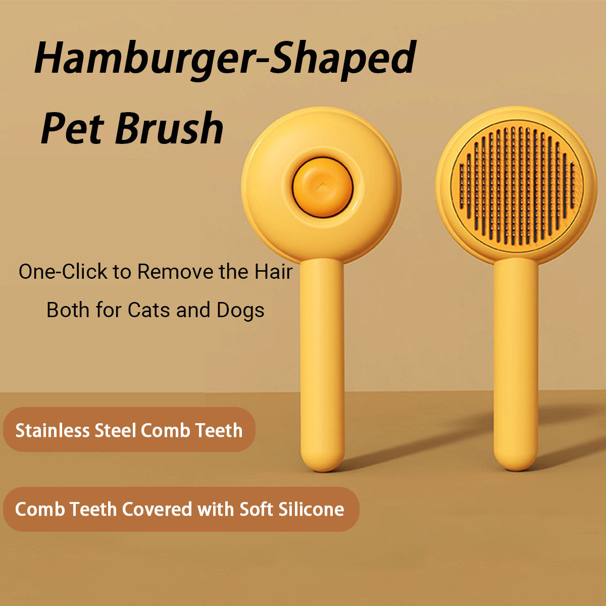 Pet Self-Cleaning Grooming Brush for Cleaning Loose Undercoat and Tangled Hair