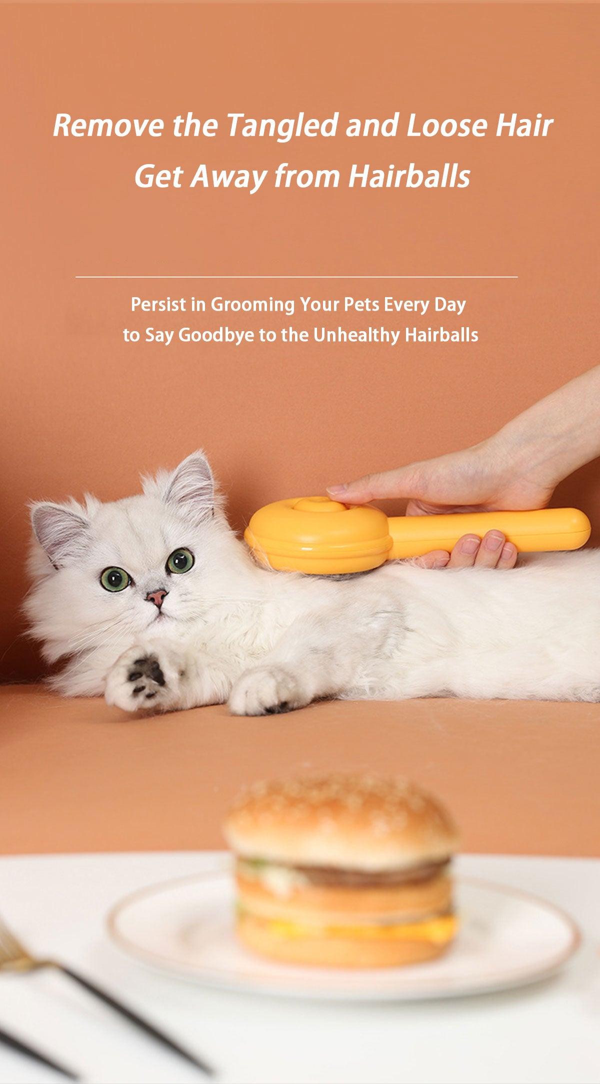 Pet Self-Cleaning Grooming Brush for Cleaning Loose Undercoat and Tangled Hair